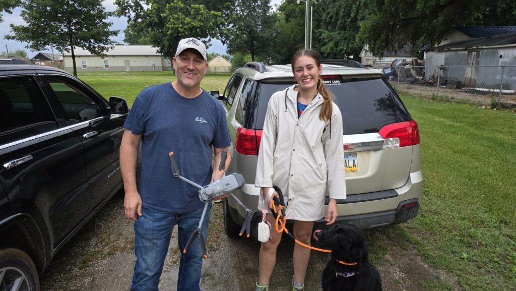 Izzy reunited with her owner and the KC Pet Search & Rescue team after a recovery in Osage County, Kansas